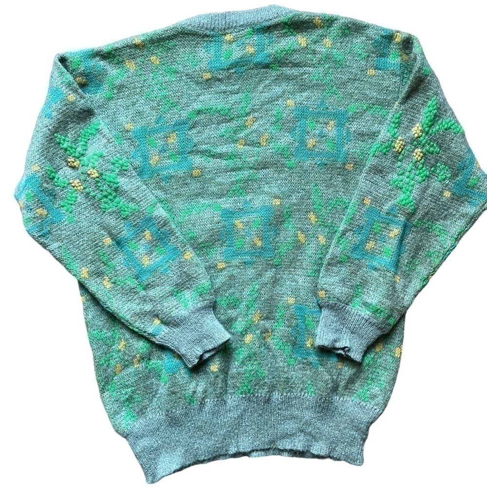 MAURIZIO BALDASSARI green Multi Wool Blend Crewneck Pullover Sweater Size 52. - Picture 2 of 6